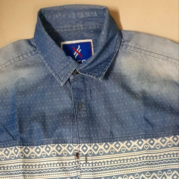 LIFE JEANS PRINT DENIM SHIRT S - Picture 3 of 12
